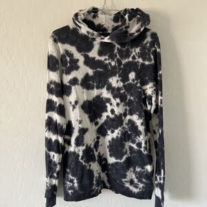 Wonder Nation Gray White Tie Dye Long Sleeve Hoodie, Kids Size XXL (18), Pockets